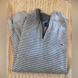 men’s large Vineyard Vines 1/4 zip striped sweater